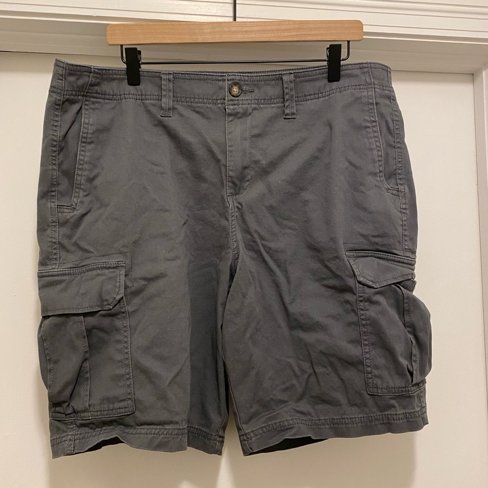 George Men’s Cotton Cargo Shorts Charcoal Sky Grey Size 38